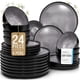 thumbnail image 1 of Juego de Vajilla PURE LIVING 24 piezas de Loza Gris Oscuro, 1 of 9