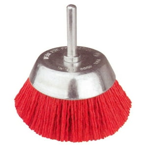 Grata Copa Fibra Abrasiva Roja 3"" (75Mm) - Grano 80 (Grueso) - Vástago 1/4'' - Hela
