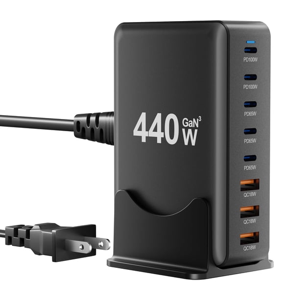 Cargador Menlonigt 440W Hub GaN III de 8 puertos USB-C