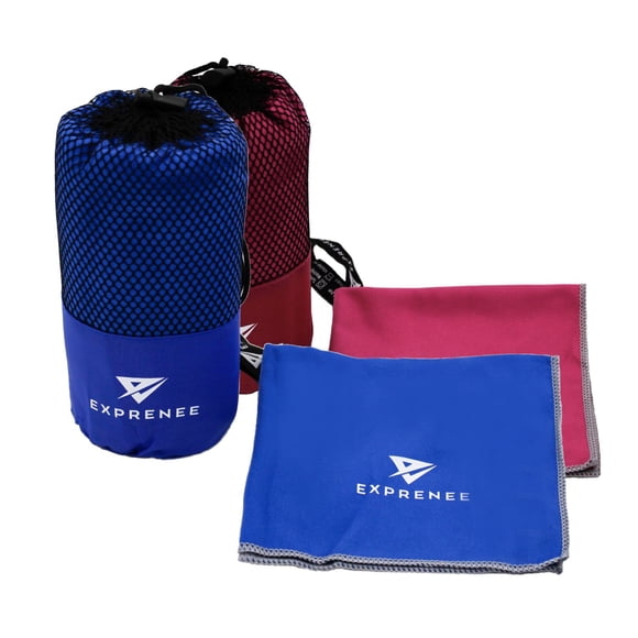 Set 3 Toalla Microfibra Natacion Viaje Pack 2 Azul Fucsia