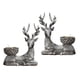 thumbnail image 1 of Portavelas Candelero Tealight Candelabros Chimenea Elk Resina Estatua Plata, 1 of 3
