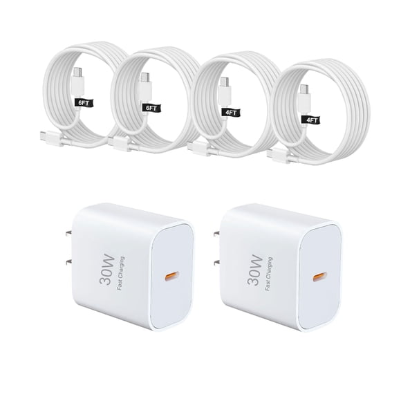 Cargador USB‑C FDHJGFTR de 30 W (2 unidades) + cables
