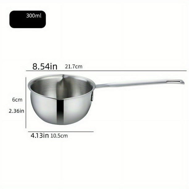 1pc, Small Melting Pot, 10oz 304 Stainless Steel Butter Melting Pot, Chocolate Warmer Pot, Double Boiler Pot, For Oil Heating, For Gas Stovetop And Induction Cooker, Kitchen Utensils, Kitchen Gadgets,
