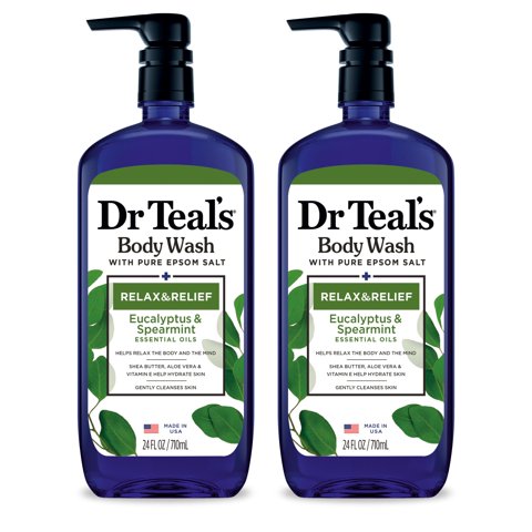 Gel De Ducha Dr Teal'S Relax & Relief Con Eucalipto Y Menta Verde 720 Ml (Paquete De 2)