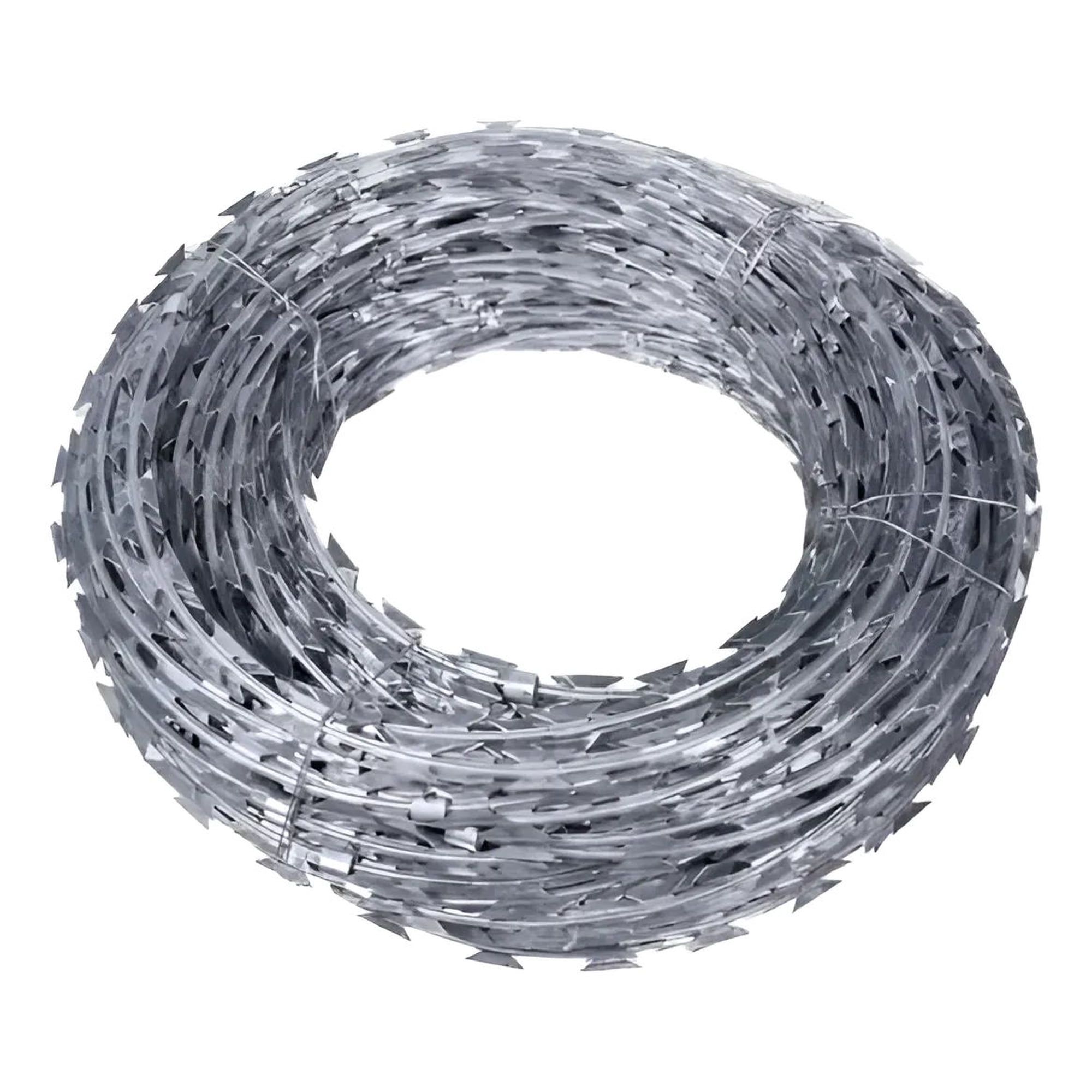 Metalfer - Concertina Galvanizada Con Candado (10 Mts) Plateado