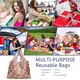 thumbnail image 4 of Bolsas reutilizables, bolsas de compra plegables, bolsas reutilizables para la compra, paquete de 6, ecológicas, grandes, plegables, resistentes y lavables, 53 x 69 x 10 cm, 4 of 7