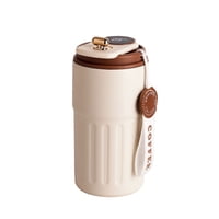 Xusx111 - Taza De Café De Acero Inoxidable De 15 Oz, Vaso Aislado Al Vacío Con Pantalla De Temperatura, Termas De Café Al Aire Libre, Taza De Camping Con Tapa A Prueba De Fugas, Tazas Portátiles Para