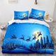 thumbnail image 1 of Night Reindeer Sledge Quilt Duvet Cover Set Bedroom Decor Queen 3-Piece Bedding Set, 1 of 5
