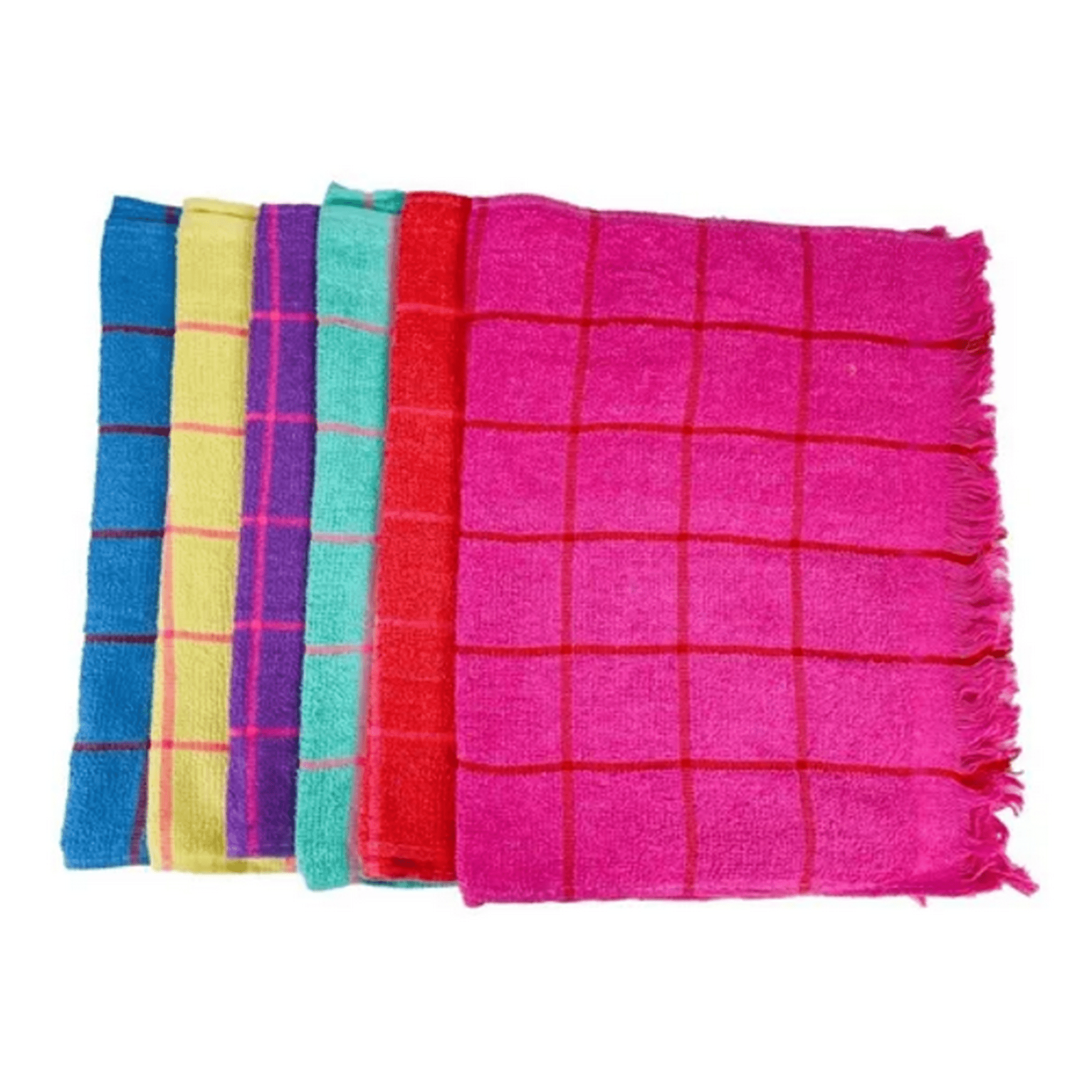 Genérico - Set 12 Paños De Cocina Toallas Cuadro