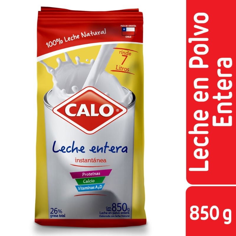 Leche En Polvo Entera Bolsa 850 g Calo