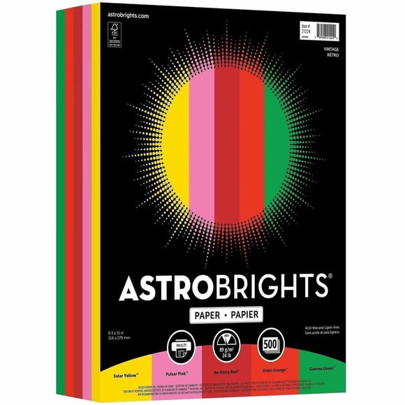 Papel de color Neenah Astrobrights Astro 24 lb 216 g/m²
