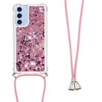 Funda Foxdock Para Samsung Galaxy A16 Con Cuerda Ajustable, Brillo Líquido, Protección Antigolpes Y Lente – Ideal Para Regalo