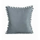 thumbnail image 1 of Pack de 2 Fundas de Cojines Terciopelo con Pompones 45x45 cm Gris Claro, 1 of 2