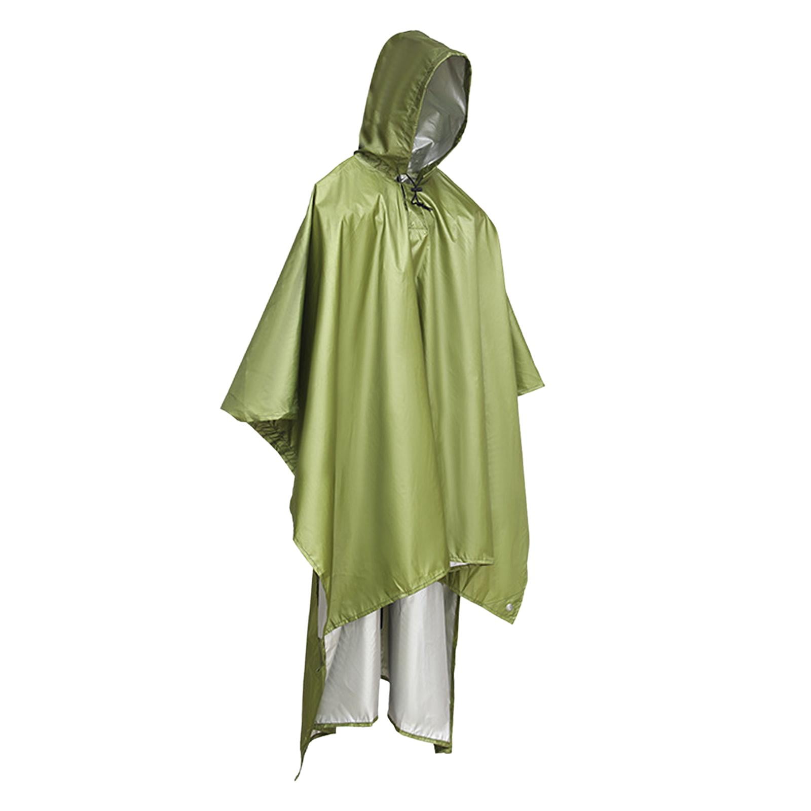 Ioensy - Poncho De Lluvia Abrigo Lona Reutilizable Refugio Ligero Para Adultos Unisex Al Aire Libre Verde