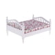 thumbnail image 5 of 1/12 Cama de madera en miniatura de los muebles del dormitorio de la casa de mu?ecas con el colchón floral, 5 of 5