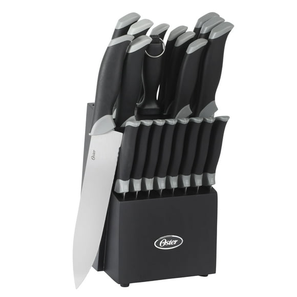 Juego de cuchillos Oster Lindbergh, 22 piezas, con bloque de cuchillos negro