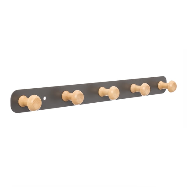 REGALWOVEN 1 Pcs Perchero de Pared, Gancho de Abrigo de Madera de Aleación de Aluminio, Perchero para Sombreros, Ganchos de Pared para Entrada, Baño, Dormitorio Gris 14.2*1.3in
