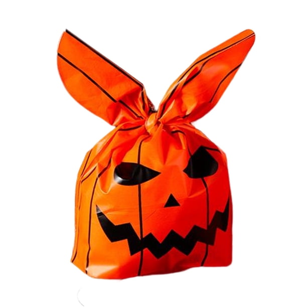 50 bolsas de dulces de Halloween, suministros para fiestas, bolsas de regalo, bolsas de almacenamiento vacías para fiestas, bolsas de para Naranja A 23cmx14cm