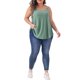 thumbnail image 2 of Agnes Orinda Blusas sin Mangas de Talla Grande para Mujeres Bordado de Ojales Sin Mangas Tirantes Ajustables Corte Suelto Cami Tops 2X Gris Verde, 2 of 6