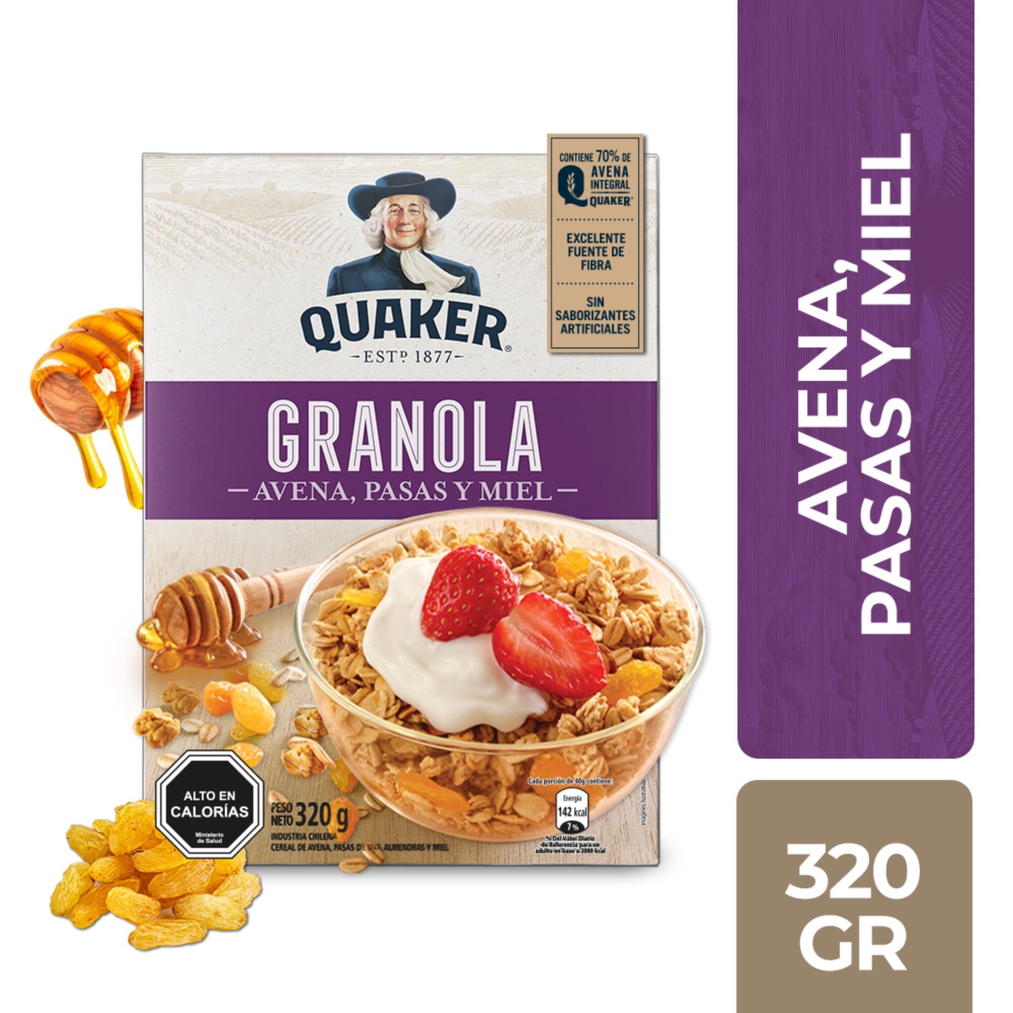 Granola Miel Pasas 320 g Quaker