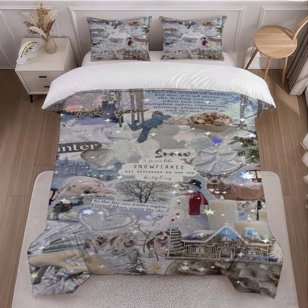 Winter Collage Bedding Set Soft and Comfortable for All Seasons Ideal for Home and Bedroom Decor