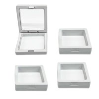 Bothyi - 4X Vitrina Flotante Caja De Almacenamiento De Joyería Para Broche Medalla Especímenes Chip