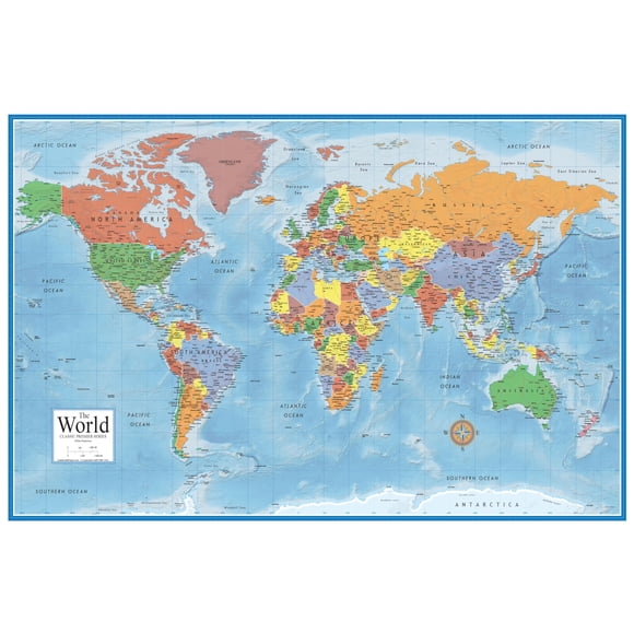 Mapa mural del mundo Swiftmaps 61 × 91 cm laminado