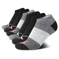 Calcetines No Show Calvin Klein Para Mujer, Paquete De 6, Logotipo Gris/Negro