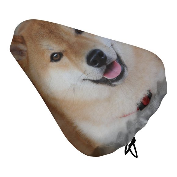 Shiba Inu Funda de Asiento de Bicicleta Impermeable, Cojín Elástico Suave, Protector contra Lluvia, Polvo y UV
