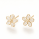 thumbnail image 3 of Aros Topo Topito Pendientes Flor Baño De Oro Zircón Joyas, 3 of 3