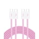 thumbnail image 1 of Cable USB C a USB C para iPhone 16, paquete de 2 unidades, 3 m, 60 W, rosa, 1 of 8