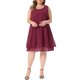 thumbnail image 2 of Agnes Orinda Vestido Midi Sin Mangas de Chifón en Tallas Grandes para Mujer y Cárdigan de Manga Larga Abierto al Frente Conjunto Elegante Formal de Boda de 2 Piezas 4X Burdeos, 2 of 6