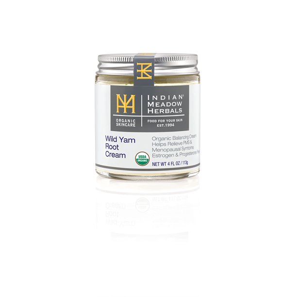 Crema Indian Meadow Herbals con raíz de ñame silvestre, 120 ml, para el síndrome premenstrual para la menopausia