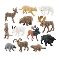 Bothyi - 12 Uds. Juego De Animales Salvajes Ovejas Mapache Para Enseñar Accesorios Decoración Para Tartas