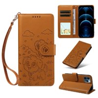 Funda Billetera Foxdock Compatible Con Iphone 13 Pro Max , Diseño Perrito Tierno, Ranuras Para Tarjetas Y Soporte Plegable
