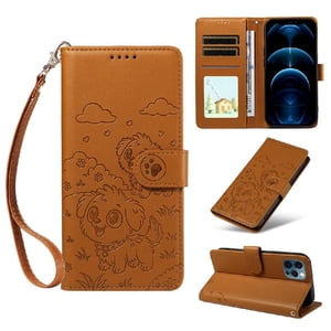 Funda Billetera Foxdock Compatible Con Iphone 13 Pro Max , Diseño Perrito Tierno, Ranuras Para Tarjetas Y Soporte Plegable