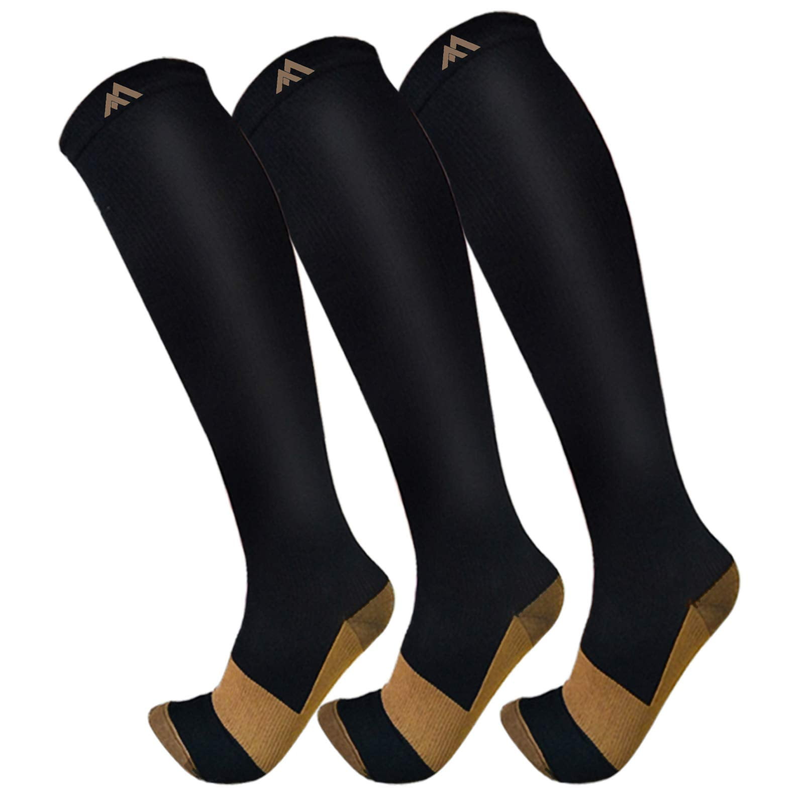 Pack De 3 Calcetines De Compresión Fuelmefoot De Cobre De 15 A 20 Mm Hg