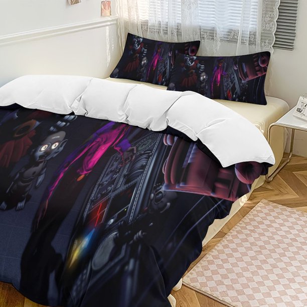Five Nightat Freddy Quilt Set Thicken Soft 3 Pieces Bedding Set All Season Duvet Cove with 2 Pillowcases for Adult Women Girls Teens Home Room Decor