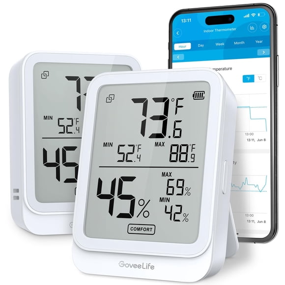 Termohigrómetro GoveeLife H5104 Bluetooth, paquete de 2
