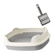 thumbnail image 3 of Caja de arena para gatos de entrada baja para gatos domésticos, caja de arena portátil resistente, fácil de limpiar, caja de arena, caja de arena para Gris, 3 of 5