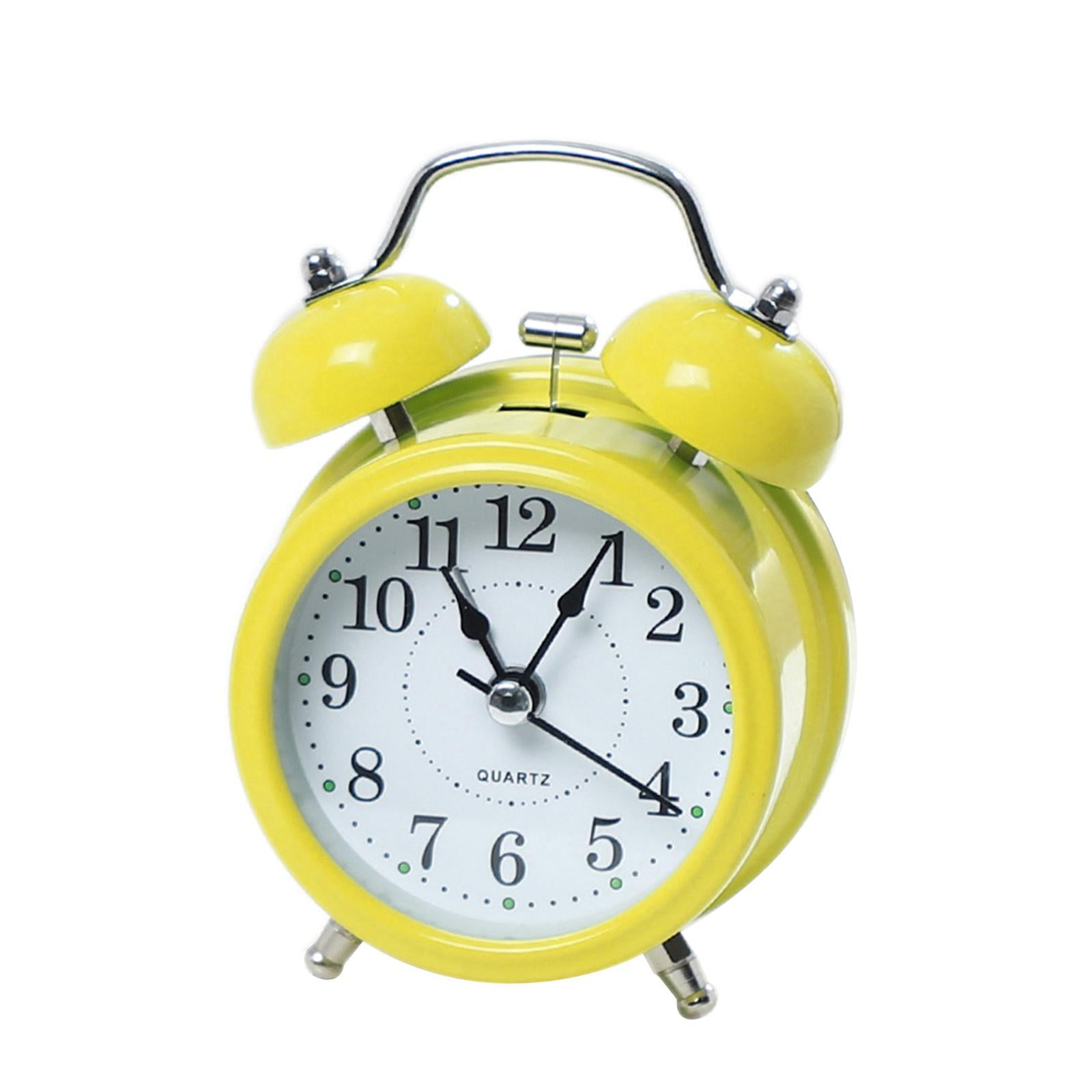 Magideal - Despertador, Alarma Fuerte, Decoración Sencilla, Reloj Analógico Retro, Luz De Fondo Para Mesa, Niños, Adolescentes, Adultos, Personas Que Duermen Pro Amarillo