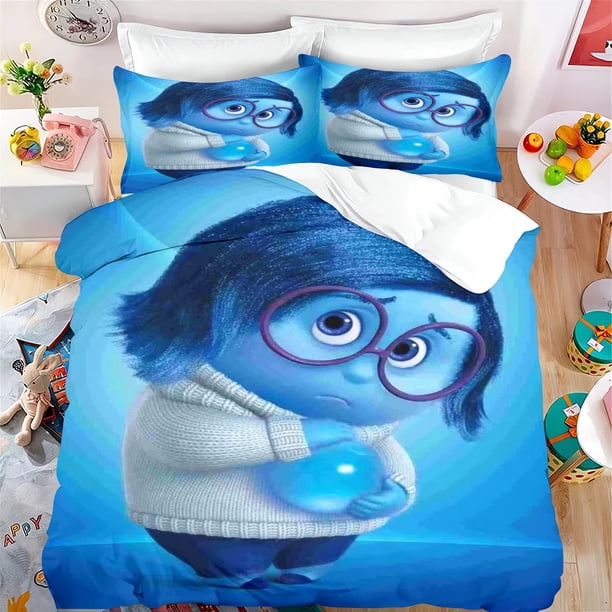 x2369 Bed SheetsLuxury Anime Inside Out Duvet Cover,Inside Out Bedding Set,Cartoon Printed Quilt Cover room decoration 3-Piece Bedding Set (1 Duvet Cover + 2 Pillow Shams) nj2369