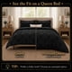 thumbnail image 2 of CozyLux Queen Comforter Set Black, 7 Pieces Pintuck Bed in a Bag, 2 of 3