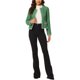 thumbnail image 2 of INSPIRE CHIC Traje de Maestra para el Regreso a Clases de Mujer Chaqueta Corta de Tweed a Cuadros Abierta para Oficina S Verde, 2 of 6