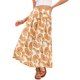thumbnail image 2 of INSPIRE CHIC Falda Midi Floral para Mujer Verano Cintura Alta Boho Estampado Paisley Línea A Cremallera Faldas de Moda XL Beige Naranja, 2 of 6