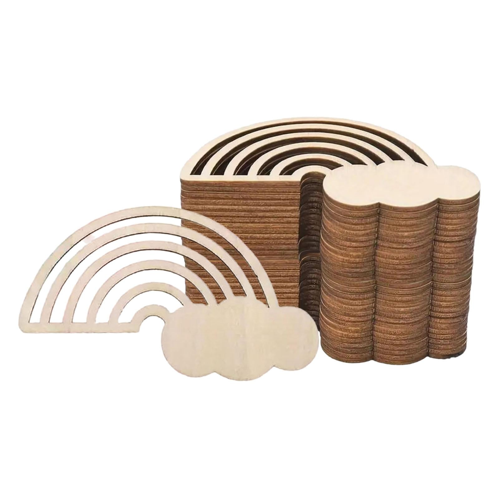 Bothyi - 30 Piezas De Artesanía De Madera De Arcoíris Para Regalos De Navidad, Fabricación De Carteles