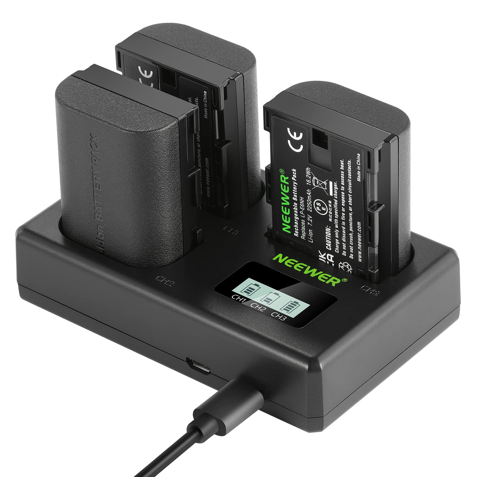 Set De Batería Y Cargador Usb De Repuesto Neewer Lp-e6nh