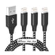 thumbnail image 1 of Cable de carga MenosUp para iPhone MFi, 10 pies, trenzado de nailon, paquete de 3 unidades, 1 of 7