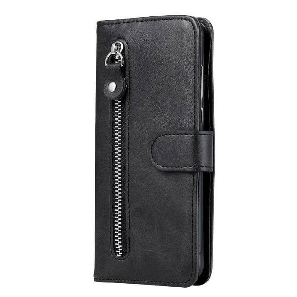 Funda con Cremallera para OPPO Reno 8 5G, Carcasa Cartera de Cuero PU con Soporte y Tarjetero