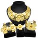 thumbnail image 2 of 4 Pzas 24K Brillantes Conjuntos de Joyería de Compromiso Boda para Mujer Collar Pulsera Aretes Anillo Conjuntos de Joyería Nupcial para Mujer Fiesta Graduación Accesorios de Disfraz, 2 of 6